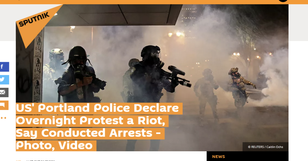 波特兰|美国波特兰骚乱升级抗议者与警方“互殴” CNN：场面令人震惊