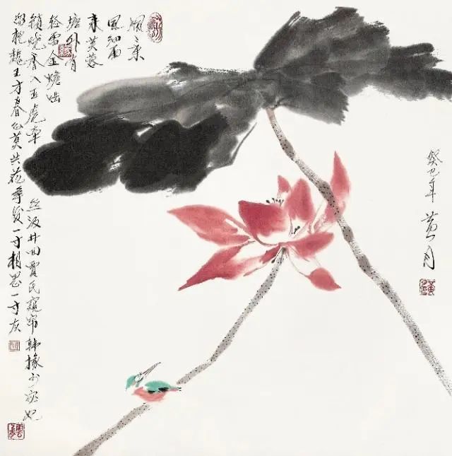 黄月(1960年生) 原来,花鸟油画也可以像挥毫泼墨一样,在布面上自由
