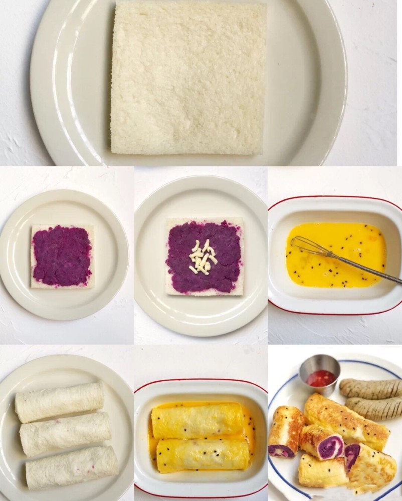 早安喔 今天早餐食谱紫薯吐司卷 腾讯新闻