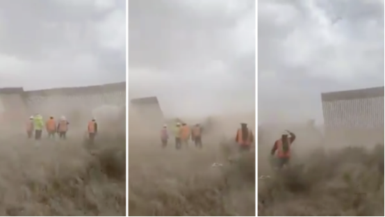 美国得克萨斯州|神的指示？“特朗普边境墙”遭飓风袭击坍塌，网友：垮台的预兆！