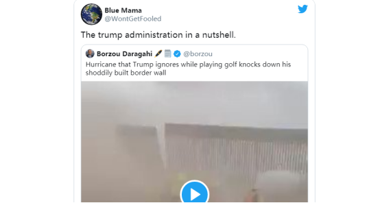 美国得克萨斯州|神的指示？“特朗普边境墙”遭飓风袭击坍塌，网友：垮台的预兆！