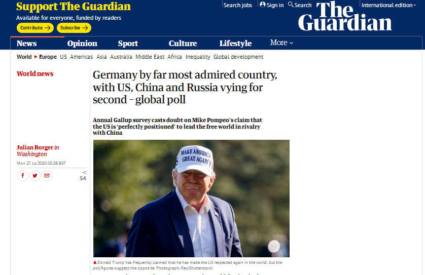 迈克·蓬佩奥|蓬佩奥刚说完要领导“自由世界”，这份调查就来“打脸”