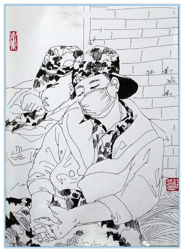 速写抗洪子弟兵致敬军民鱼水情