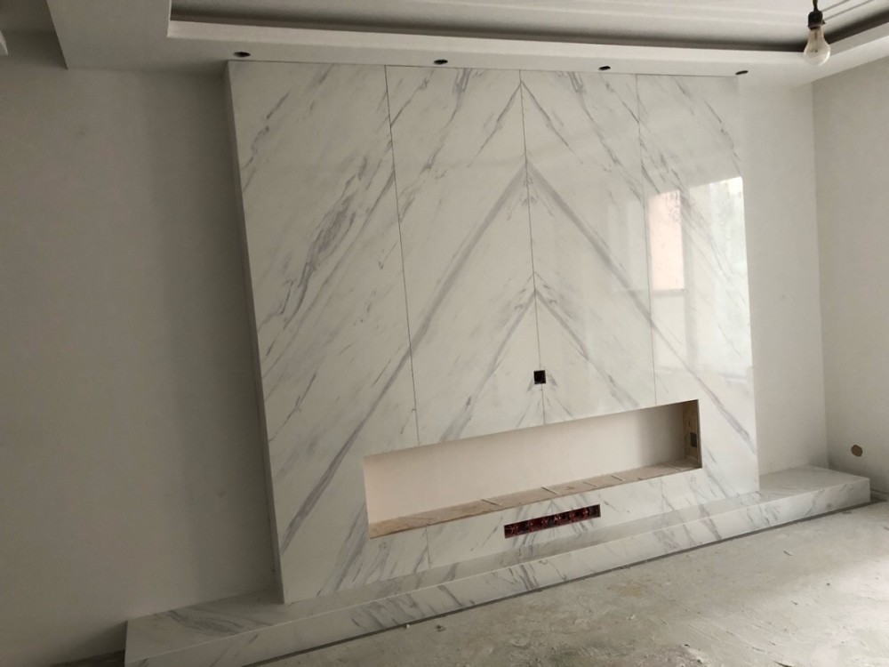 终于完工,全屋打扫干净真漂亮,大理石 壁炉做电视墙很喜欢!