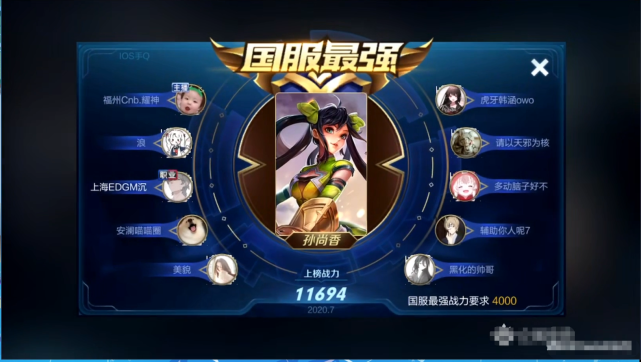 王者荣耀耀神哪个英雄最强？孙尚香随便上国一