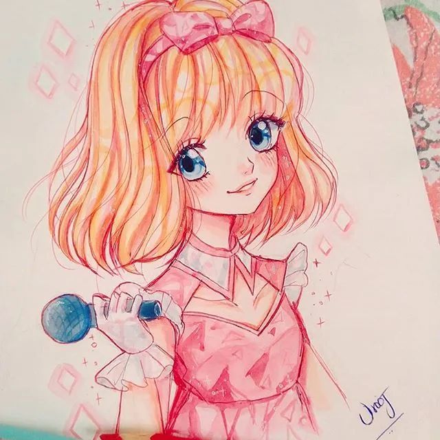 q版卡通动漫女生手绘素材