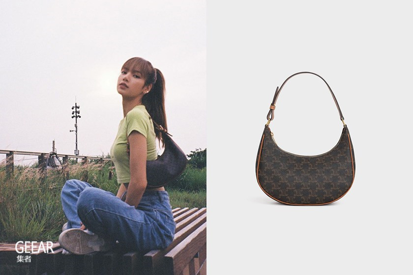 lisa为何这么喜欢celine的凯旋门经典花纹半月包
