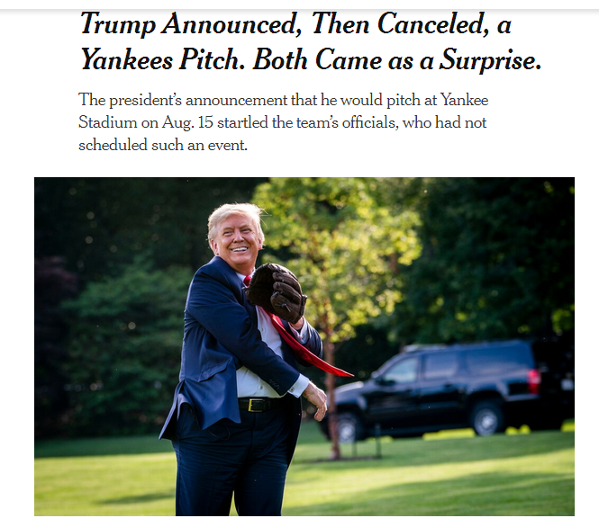 特朗普|特朗普要为美职棒球队开球？美媒曝纽约洋基队很惊讶：他们压根没邀请过总统