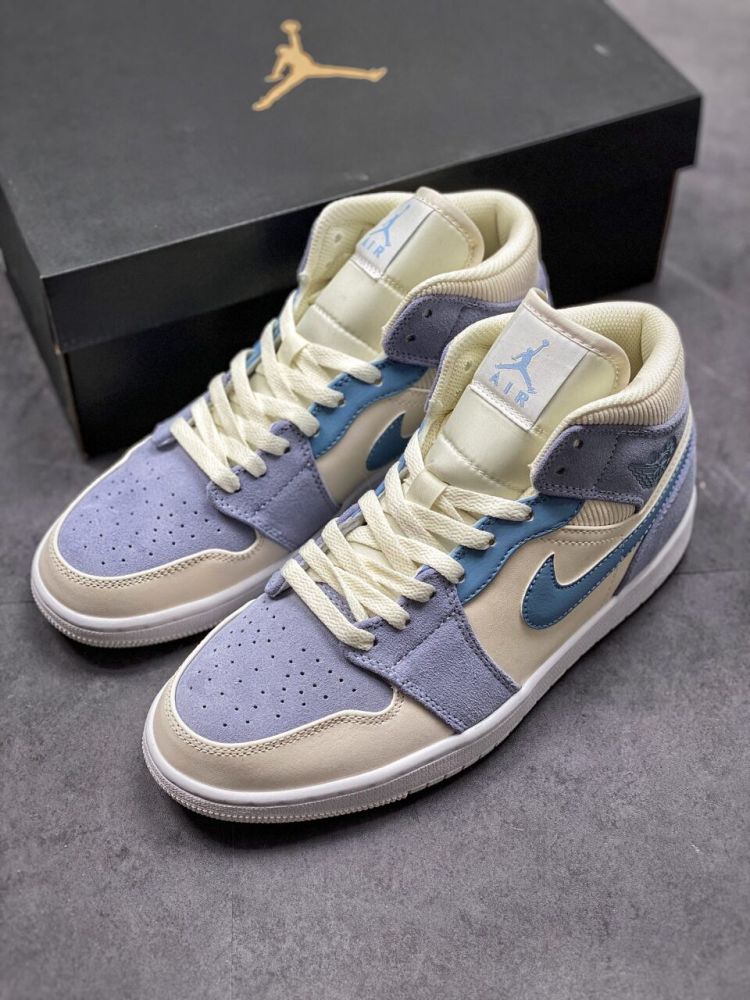 清新亮眼的新配色,很俘获小姐姐的少女心!aj1 mid小灰蓝开箱