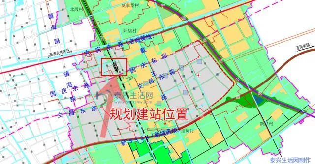 盐泰锡常宜城际泰兴站规划位置曝光