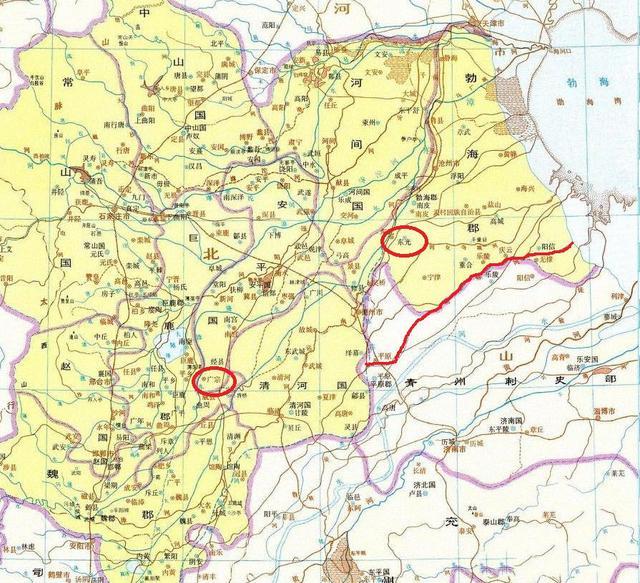 实际上,在当时磐河应该是属于渤海郡南皮县和青州平原郡的交界处.