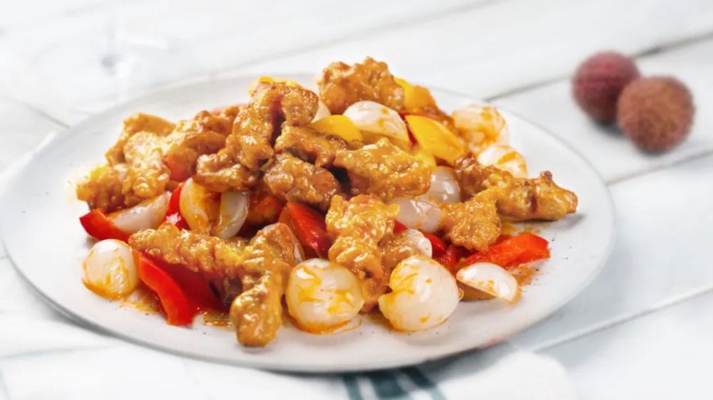 菠萝失业?咕咾肉配荔枝,还挺好吃的