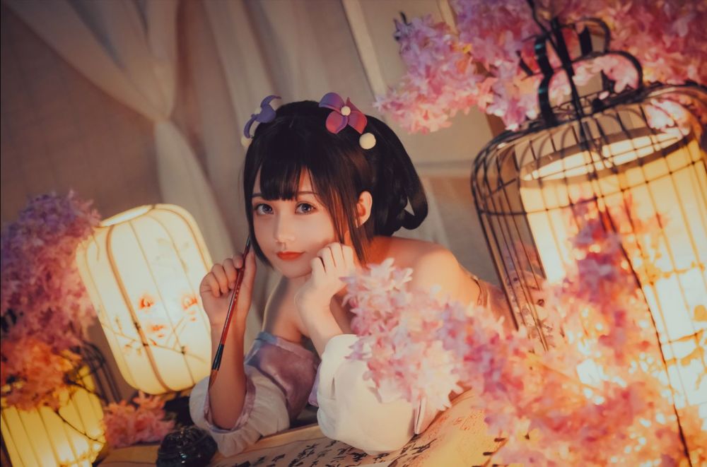 王者cos:婉儿分体装不要太a,西施长腿无处安放,小乔坐姿不要太甜美!