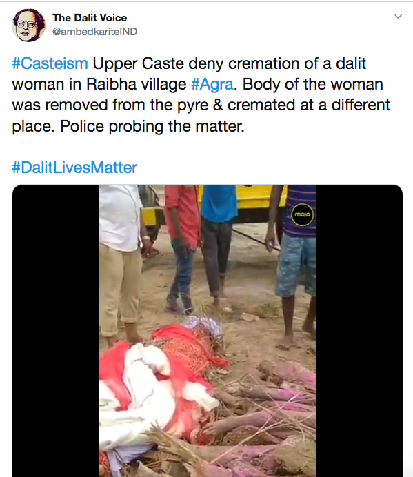 达利特|遗体火化被一群男子强行拖下柴堆：低种姓女人不配在公共土地火化