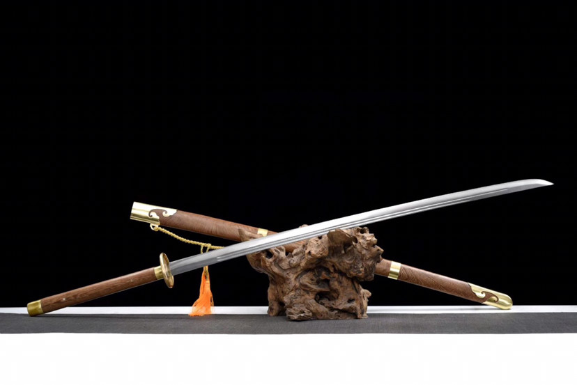 中华苗刀高锰钢双槽龙脊刃