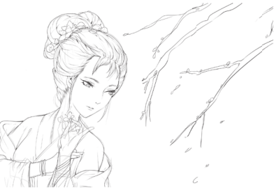 铅笔线描古风美人画法试试吗