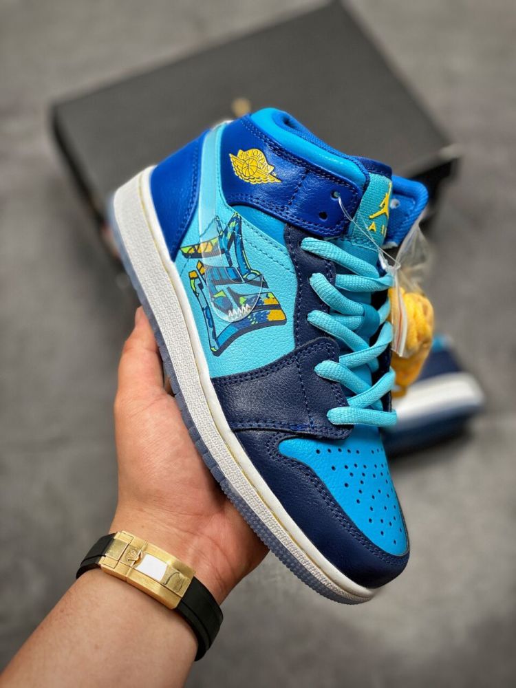 aj1又出仙女鞋airjordan1mid冰蓝鸳鸯配色开箱