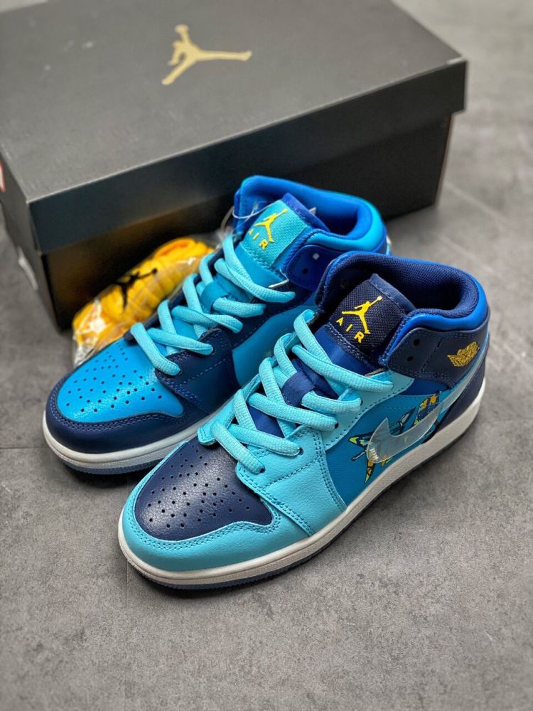 aj1又出仙女鞋airjordan1mid冰蓝鸳鸯配色开箱