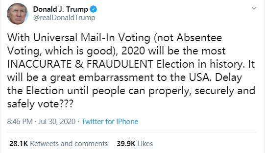 美国总统大选|特朗普提出推迟美国大选！最大受益者却可能是她……