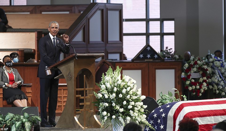 唐纳德·特朗普|美国三位前总统齐聚约翰·刘易斯葬礼，奥巴马暗讽特朗普，有人阻止投票