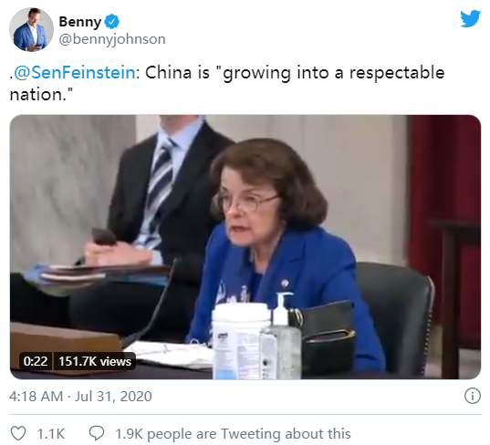 黛安·范士丹|美议员：中国受人尊敬，因疫情起诉中国是巨大错误