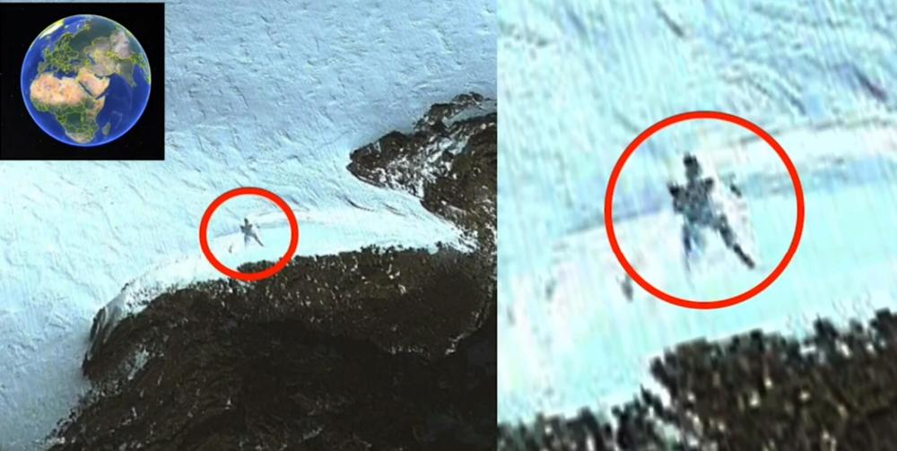 谷歌地图|罕见！南极发现“类似人”的身影，谷歌地图清晰看到，高22.69米