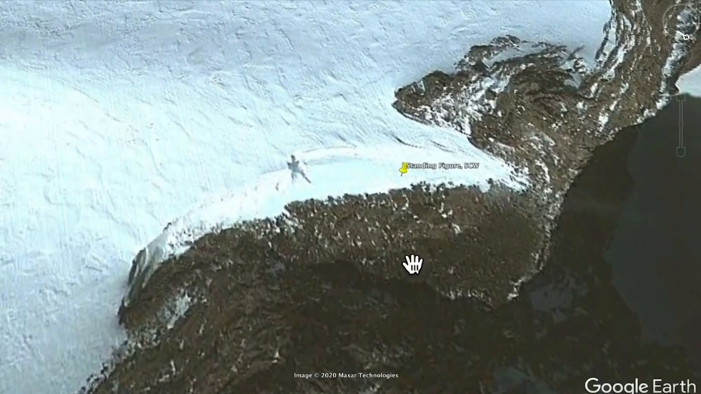 谷歌地图|罕见！南极发现“类似人”的身影，谷歌地图清晰看到，高22.69米