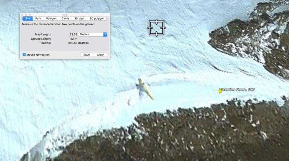 谷歌地图|罕见！南极发现“类似人”的身影，谷歌地图清晰看到，高22.69米