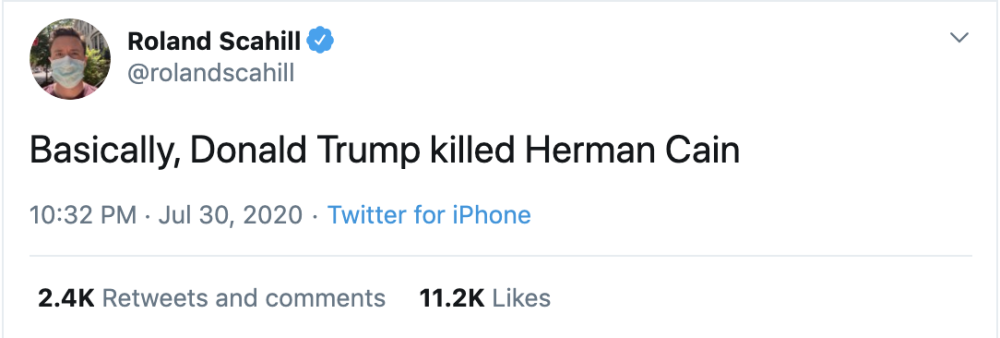 赫尔曼·凯恩|特朗普铁粉、前总统参选人凯恩 参加特朗普活动后感染新冠肺炎去世