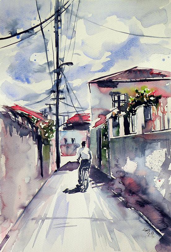 水彩画|这水彩画水与色的运用真牛