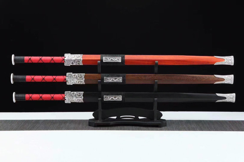 红木|镀银装-百福汉剑