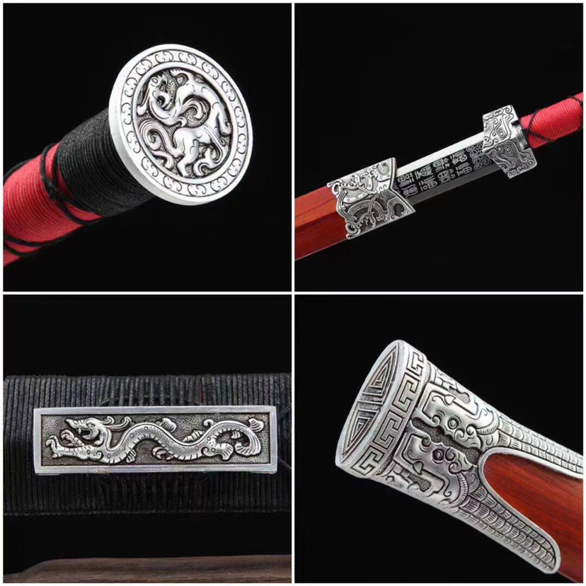 红木|镀银装-百福汉剑