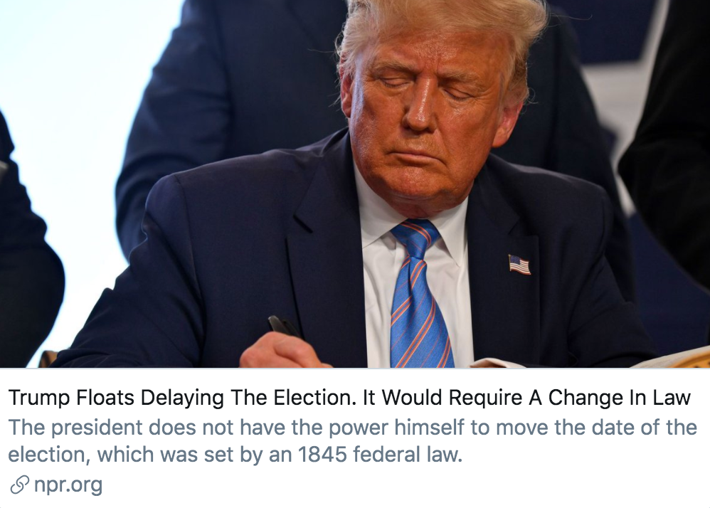 特朗普|特朗普建议推迟大选，究竟有多大可能？