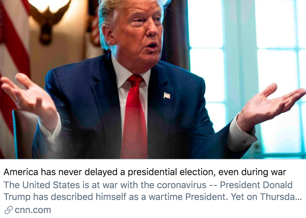 特朗普|特朗普建议推迟大选，究竟有多大可能？