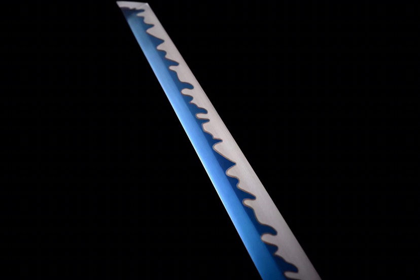 湛蓝素装刀,弹簧钢烤蓝工艺