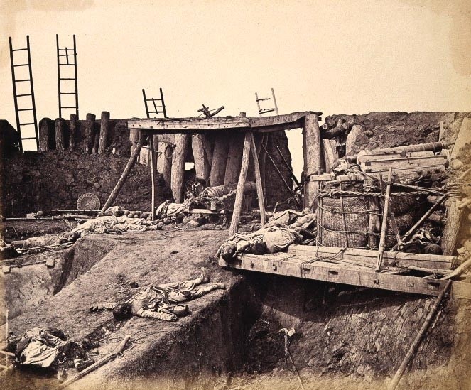 1860年天津大沽口炮台老照片 英法联军攻破后的残酷场面 历史车轮网