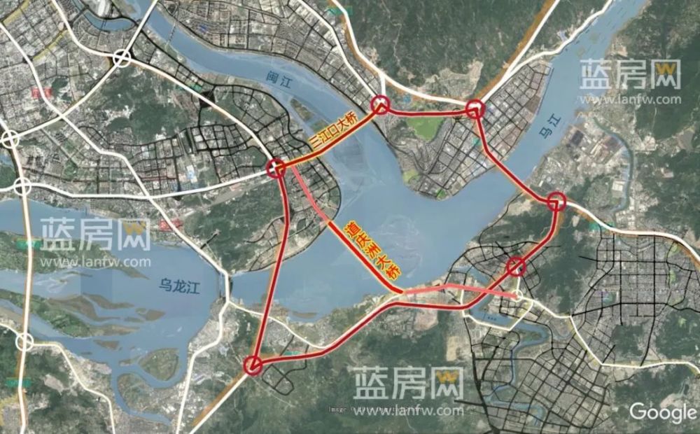 2019年1月初福州三江口大桥正式通车,大大缩短了马尾与仓山南台岛距离