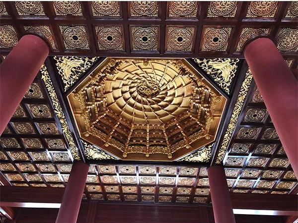 东林寺古建筑寺庙天花藻井斗拱装修案例