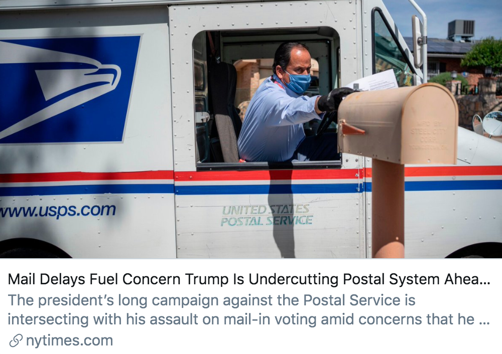 特朗普|特朗普抨击邮寄选票，被批“正在制造混乱试图压制投票”