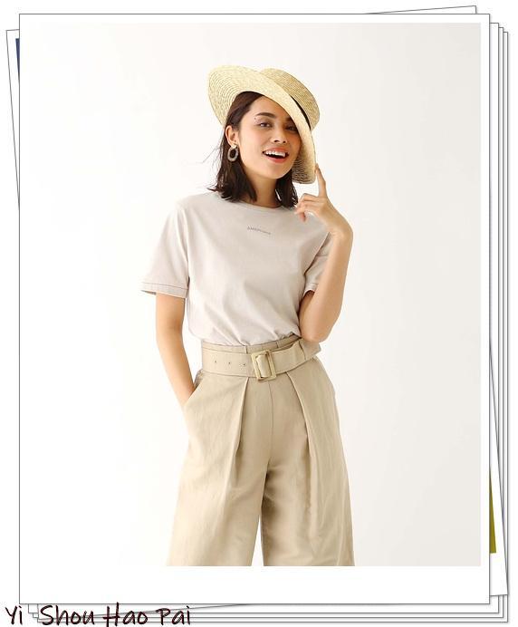 米色t恤的流行搭配示范,日本轻熟女人非常喜欢的夏季造型