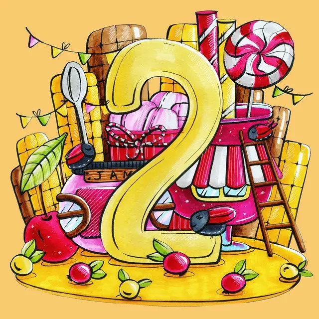 少儿美术马克笔素材:数字主题插画作品素材大全,高清10张图