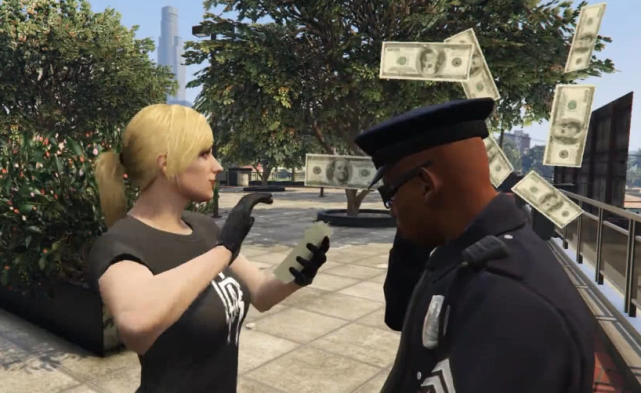 Gta5 炫富的最高方式 在警察面前撒钱 结局属实没想到 Gta5 警察 Gta