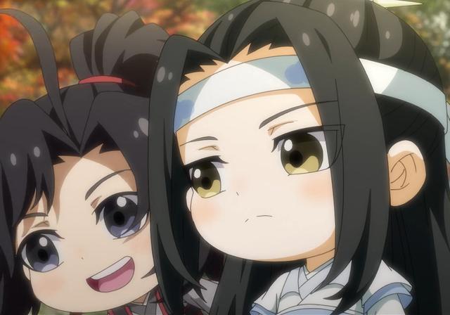 魔道祖师q版魏无羡小金猪皮肤好黑蓝湛的肤色倒是很白