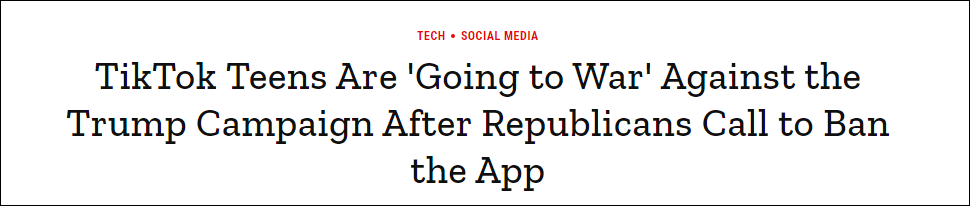 tiktok|特朗普要封禁TikTok，美国年轻人“揭竿而起”