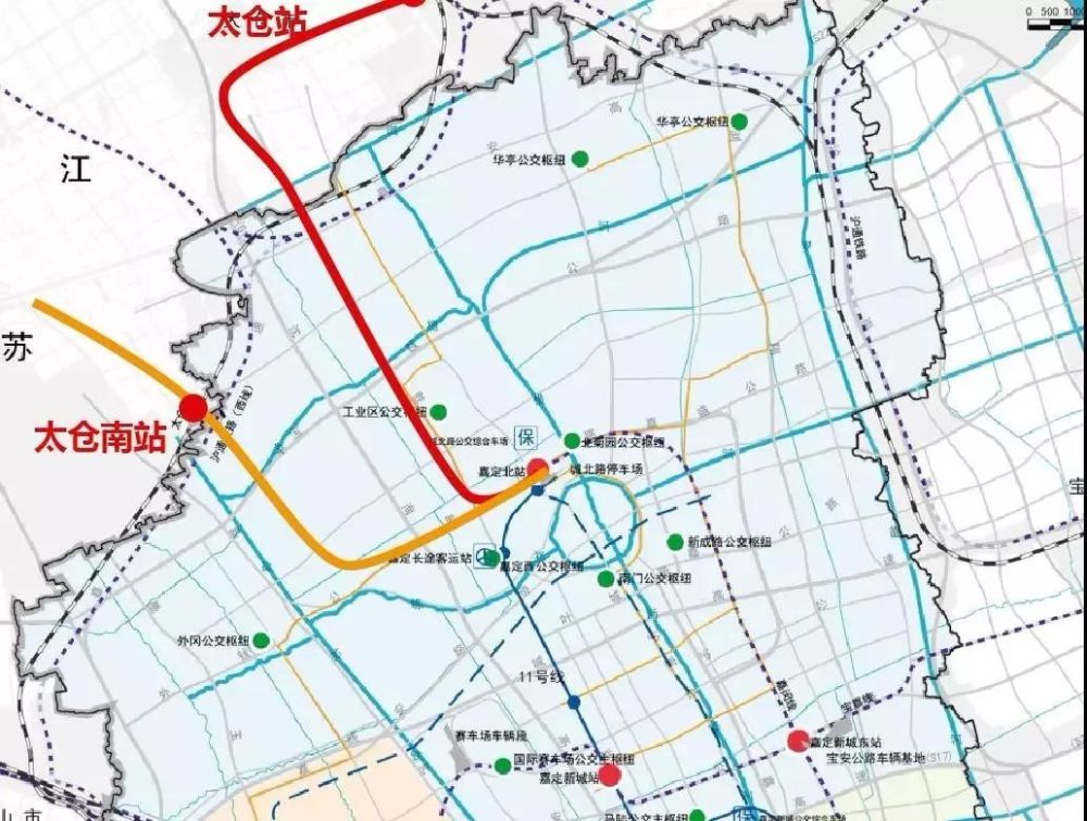 一路途经嘉定工业区北区,一路途经外冈区域,对接太仓南站.