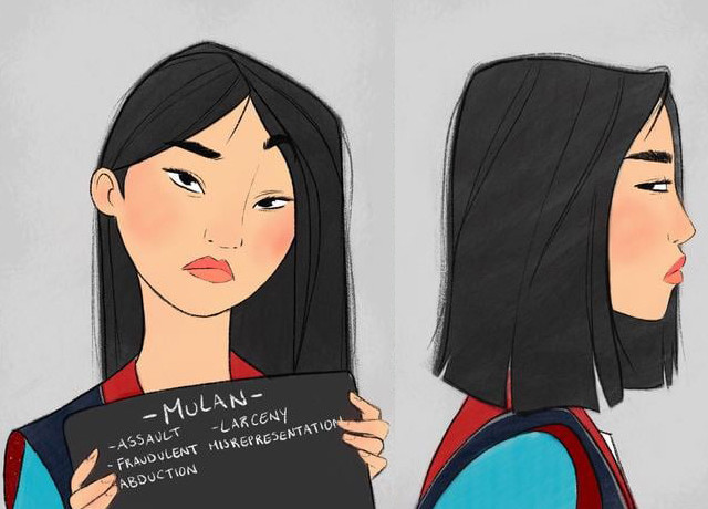 叛逆期的迪士尼公主变坏闯祸被抓拍下认罪照白雪公主被吓哭