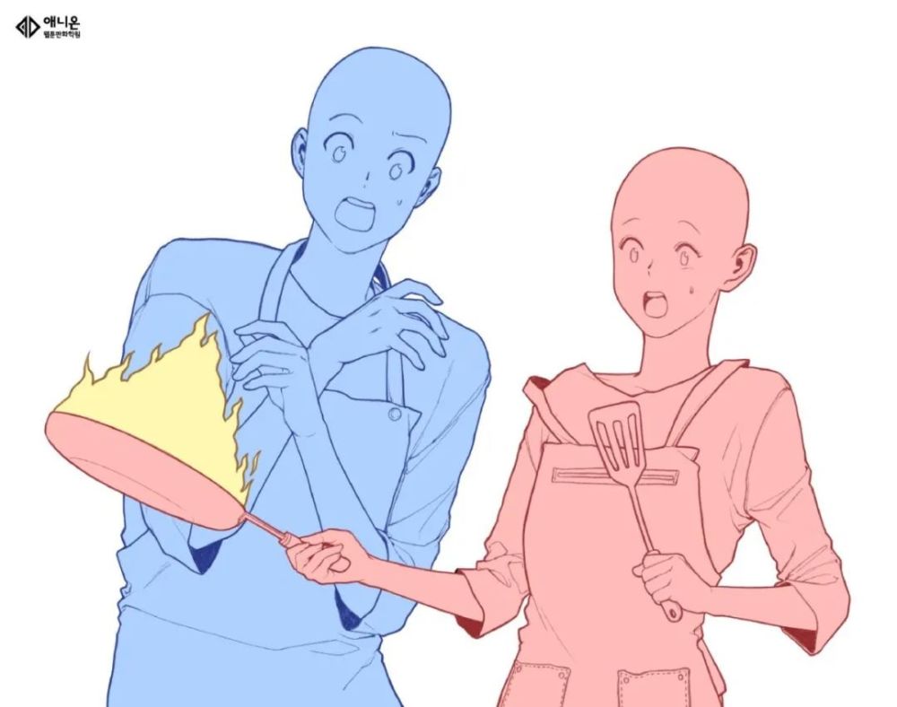 绘画素材狗粮来袭齁甜的情侣cp日常动作大全