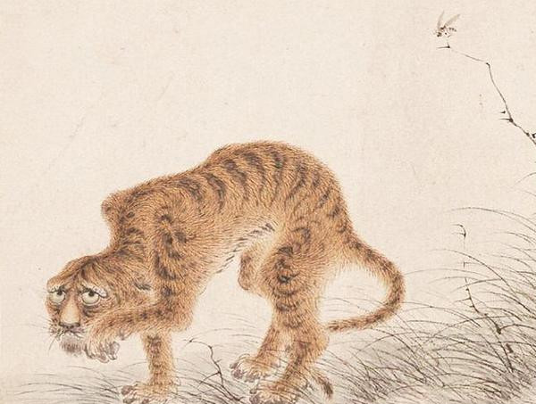 齐白石|齐白石画虎，只见尾巴不见头，题上这几个字，拍出了2800万，佩服