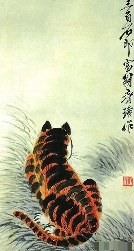 齐白石|齐白石画虎，只见尾巴不见头，题上这几个字，拍出了2800万，佩服