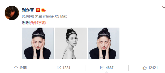 刘亦菲|刘亦菲罕见晒高清写真照，头戴钻石发箍尽显高贵公主范